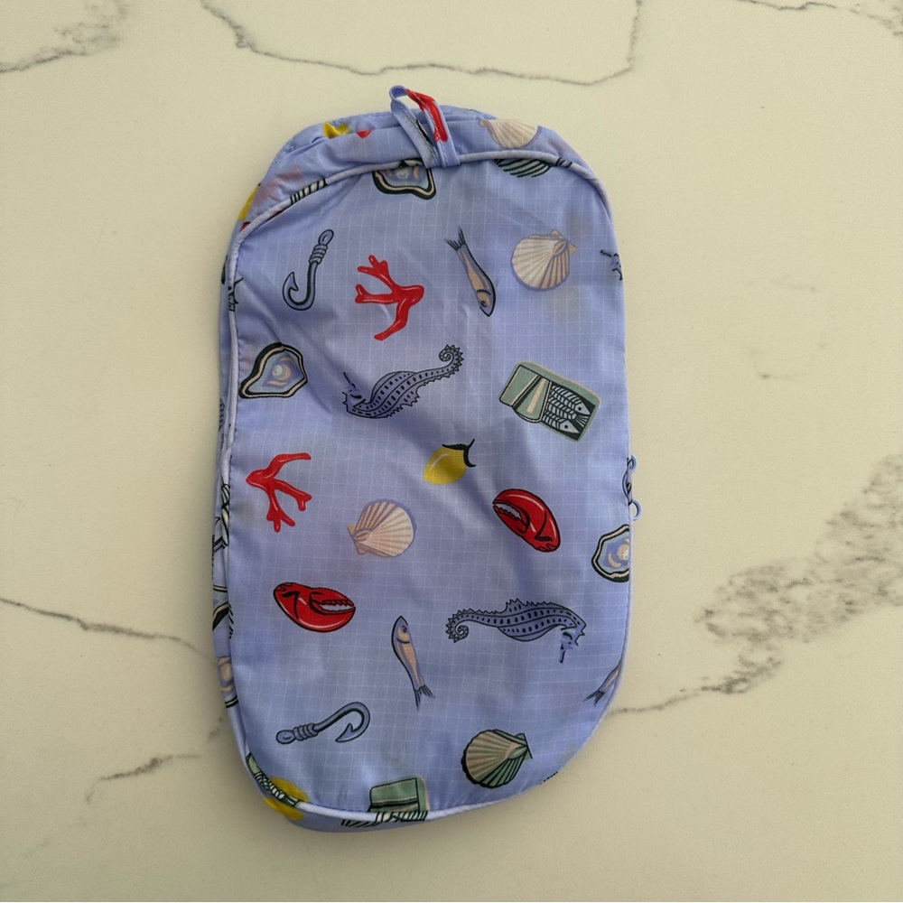 NWT Baggu Small Packing Cube in Sea Creatures Print Periwinkle Blue - Picture 4 of 4